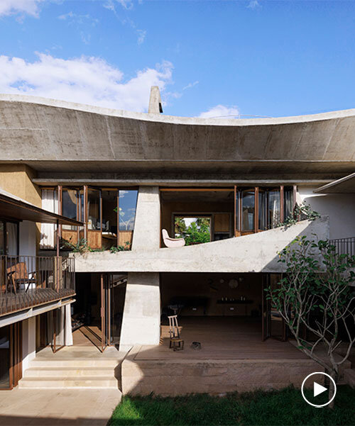 curving eaves top chinese residence’s courtyards and sky-well volumes by xian architects